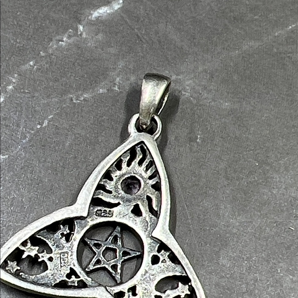Sterling Silver Celestial Pentacle Trinity Knot P… - image 5